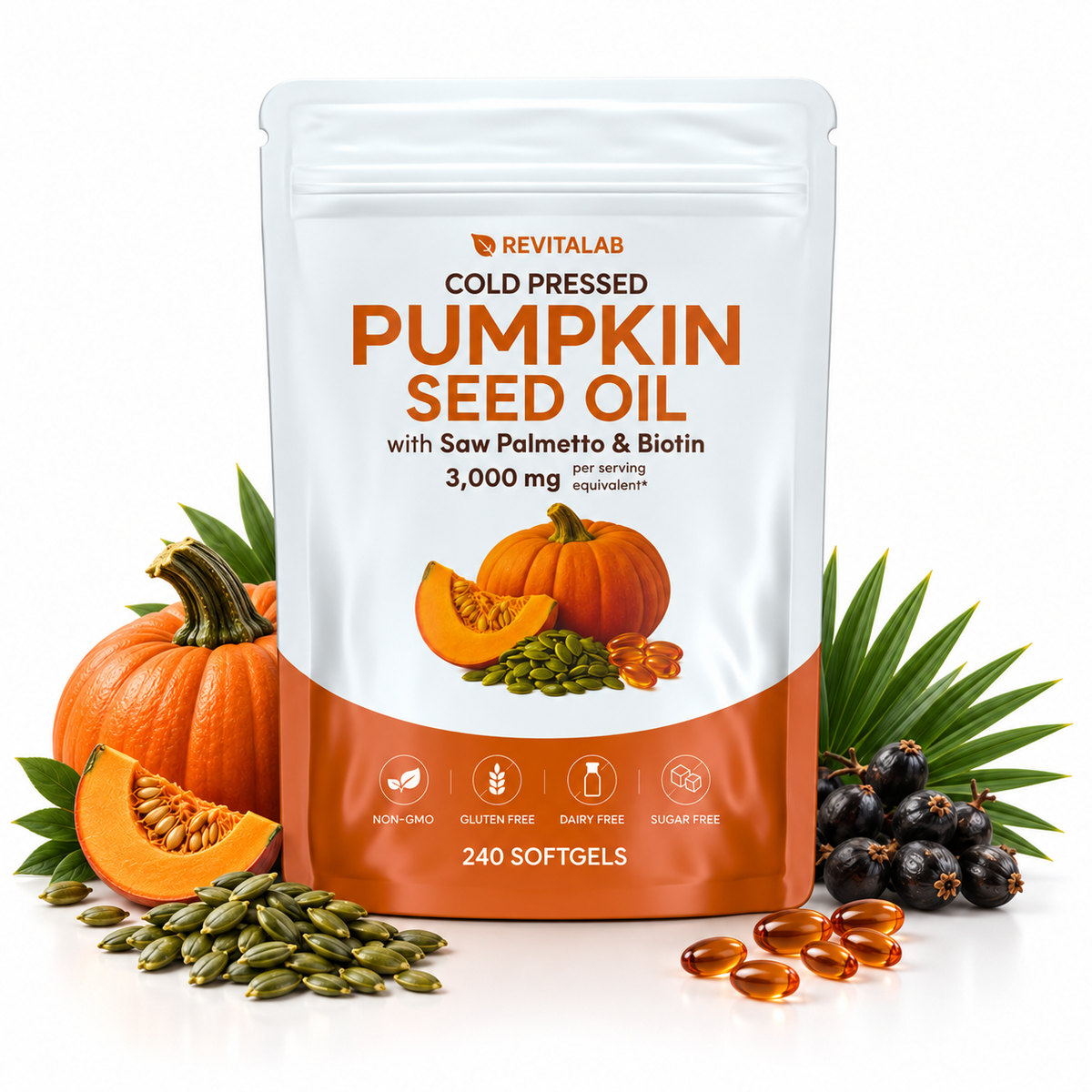 Revitalab® Pumpkin Seed Oil w/ Saw Palmetto & Biotin